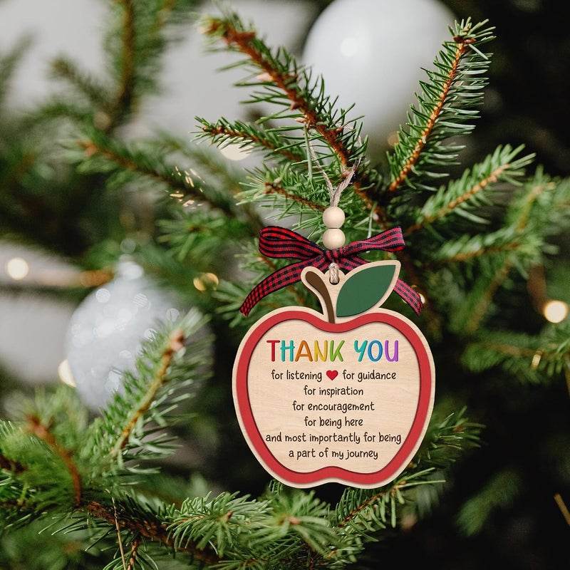 TEEBIM Teacher Ornament - Teacher Christmas Ornaments - Teachers Gifts for Women - Teachers Daycare Provider Christmas Ornaments 2025 - Wood Teaching Ornament for Tree 2025 - Image 4